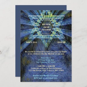 Invitation Blue Bar Mitzvah