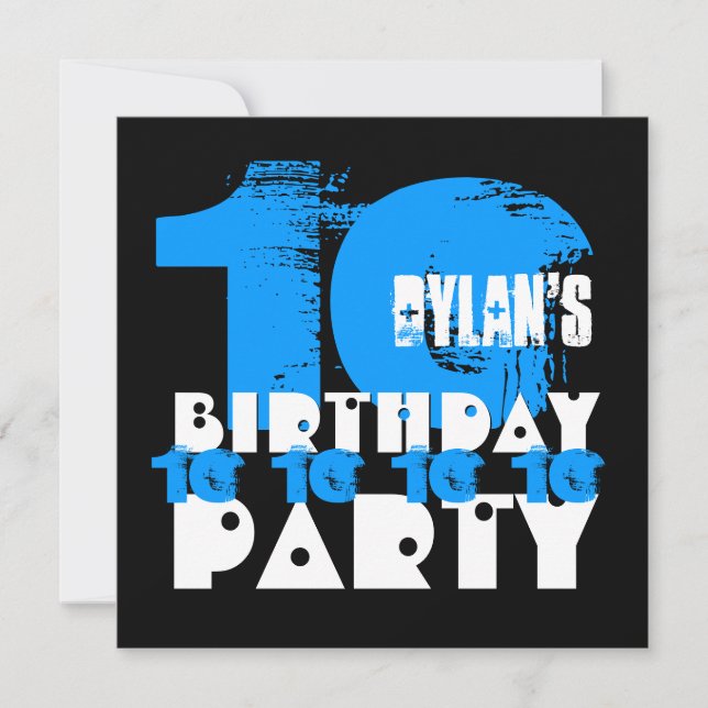 Invitation BLUE BLACK 10e anniversaire Fête 10 ans V02 (Devant)