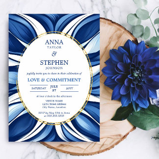 Invitation Blue Bliss Cérémonie d'engagement Floral Organique