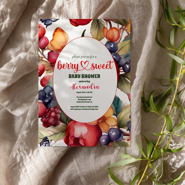 Invitation Blue Blueberry Berry Baby shower sucré (Créateur téléchargé)