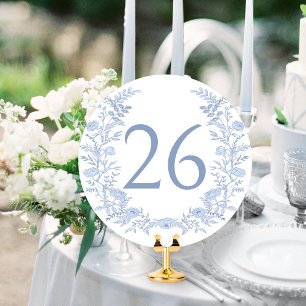 Invitation Blue Bohemian Floral Winter Wedding Numéro de tabl
