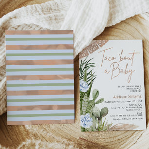 Invitation Blue Boho Fiesta Taco Bout A Baby Baby shower
