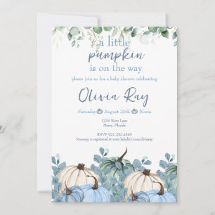 Invitation Blue Boho un peu Citrouille est sur le chemin