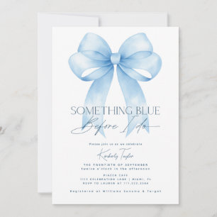 Invitation Blue Bow Quelque chose de bleu avant de faire Fête
