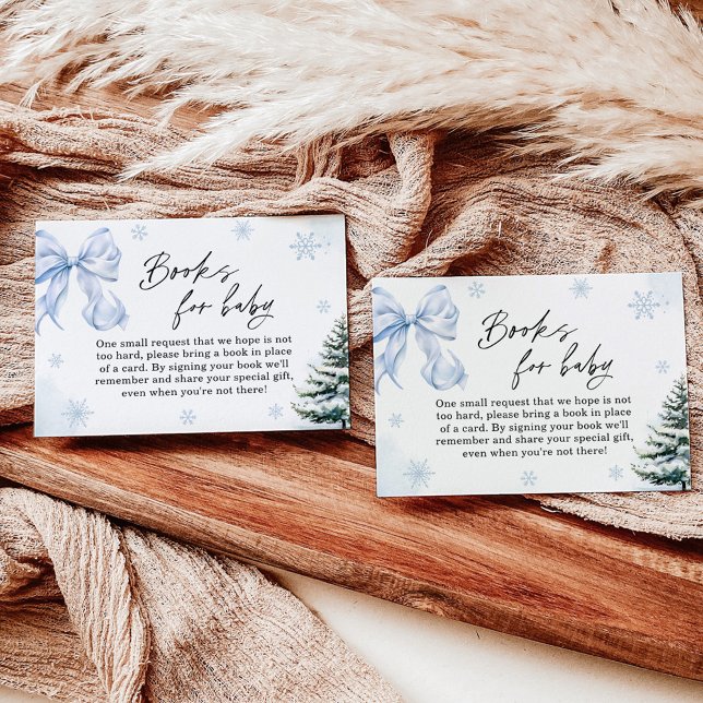 Invitation Blue Bow Snowflake Baby showers Livres pour Baby C (Créateur téléchargé)