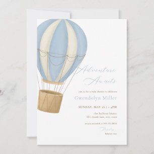 Invitation Blue Boy Adventure attend l'invitation Baby shower