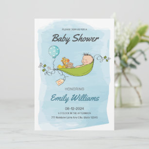 Invitation Blue Boy Baby shower, c'est un Baby shower garçon