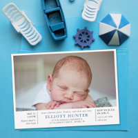 Blue Boy Post Baby shower de naissance Photo Sip &