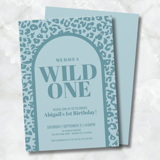 Invitation Blue Boy Wild One 1ère fête d'anniversaire (Blue Boy Wild One 1st Birthday Party Invitation)