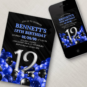 Invitation Blue Boys 12e anniversaire