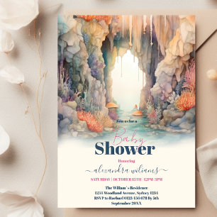 Invitation Blue Boys Under the Sea Creatures Baby shower