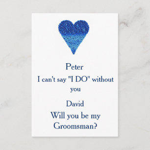 Invitation Blue Bubble Heart Serez-Vous Mon Groomsman ?
