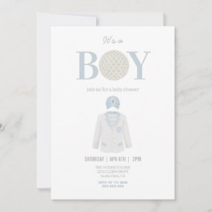Invitation Blue c’est un garçon golf thème baby shower invita