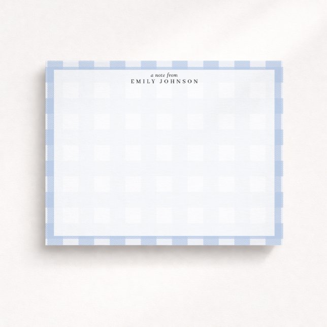 Invitation Blue Checkered Note Card (Créateur téléchargé)