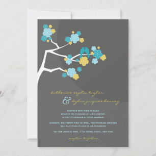 Invitation Blue Cherry Blossoms Inséparables Mariage Invitati