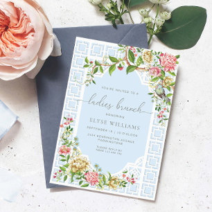 Invitation Blue Chinoiserie Trianon Ladies Brunch
