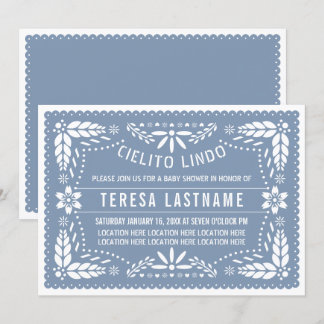 Invitation Blue Cielito lindo Mexicaine bébé garçon douche