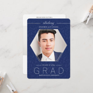 Invitation Blue Class of 2023 Graduation Photo Invite