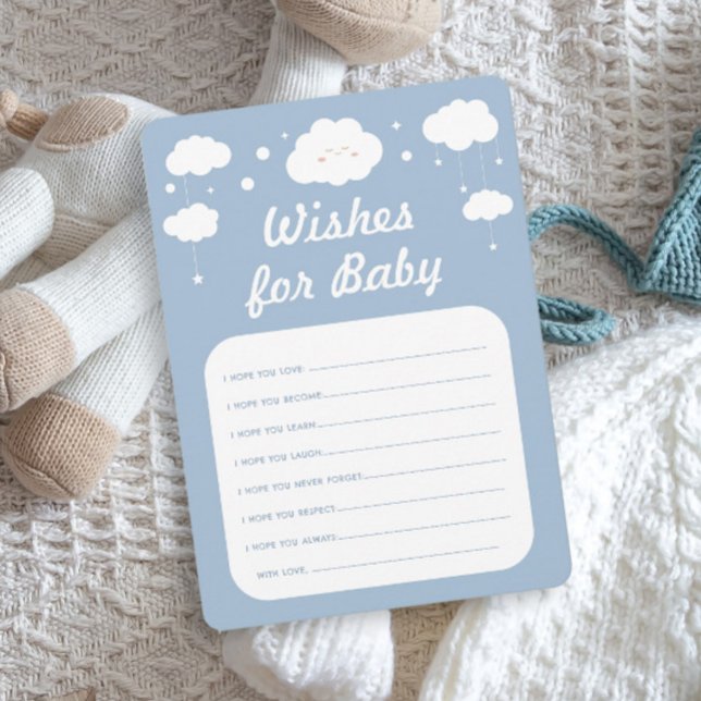 Invitation Blue Cloud Baby shower Game Wives for Baby Card (Créateur téléchargé)
