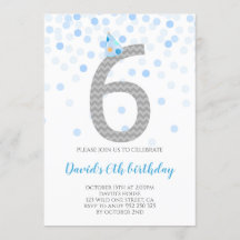 Blue Confetti Boy Party 6e anniversaire