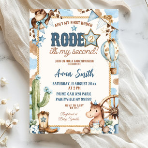 Invitation Blue Cowboy Pas sa première rodeo Bébé Sprinkle