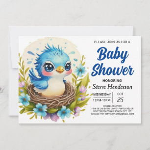 Invitation Blue Cute dans le Baby shower Boy Boy Boy Boy Boy