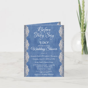 Invitation Blue Denim and flowering lace