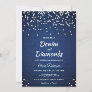 Invitation Blue Denim et Diamants 40e Anniversaire 