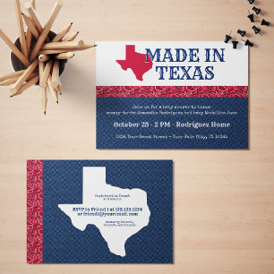 Invitation Blue Denim & Red Bandana Print Texas Baby shower