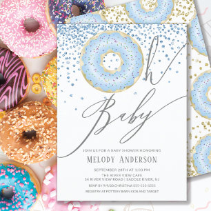 Invitation Blue Donut Oh Baby Boys Baby shower