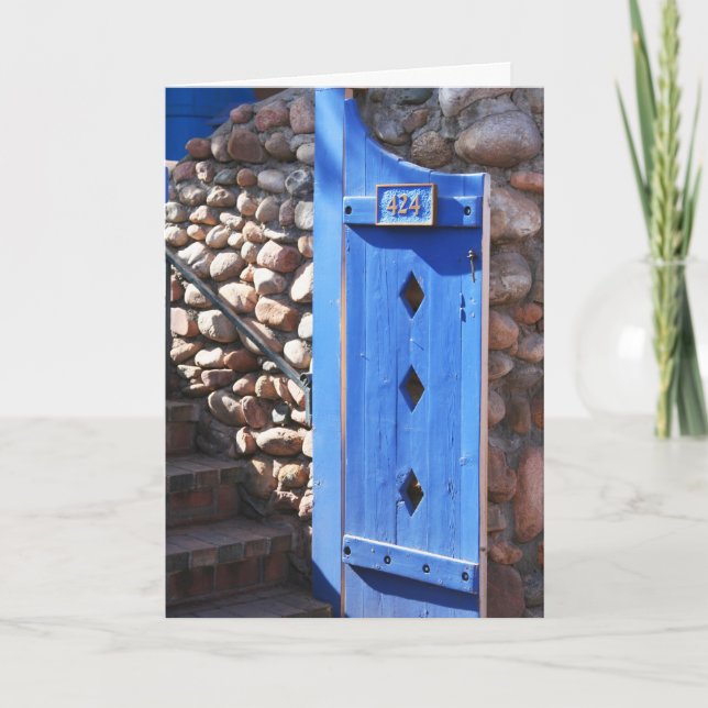 Invitation Blue Door Greeting Card (Devant)