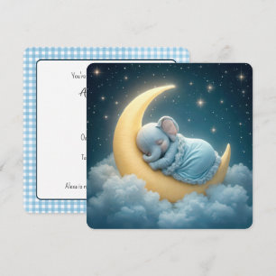 Invitation Blue Elephant Baby Boy Douche