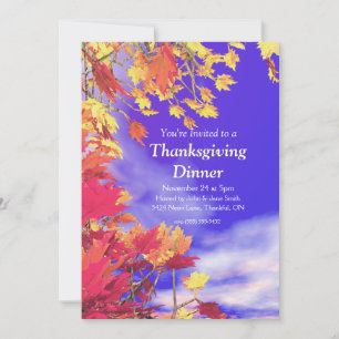 Invitation Blue Fall Sky Thankesgiving