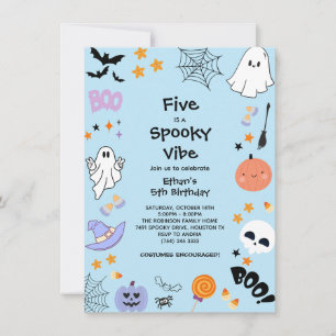 Invitation Blue Five est un anniversaire de 5 ans Halloween a