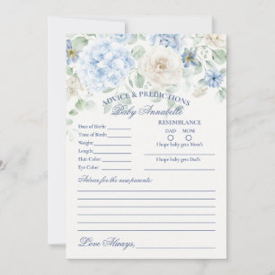 Invitation Blue Floral Baby in Bloom Conseils pour Baby Card