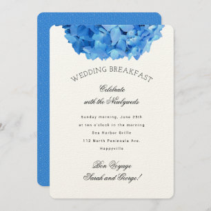 Invitation Blue Floral Bon Voyage Mariage Petit déjeuner Invi