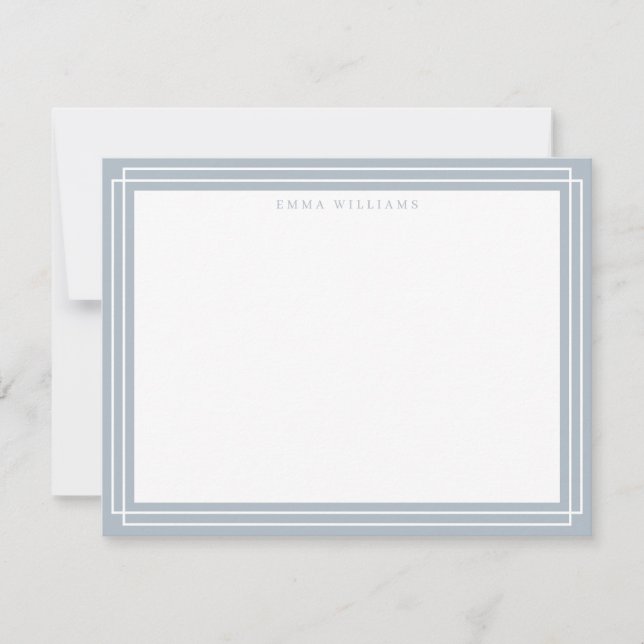 Invitation Blue Frame Note Card (Devant)