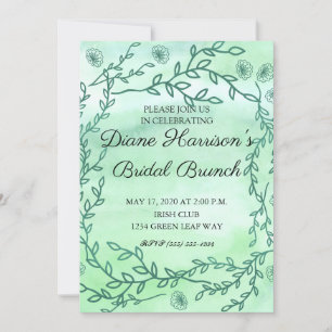 Invitation Blue Garden Watercolor Wedding shower