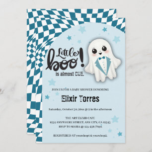 Invitation Blue Ghost Little Boo est presque dû Baby shower