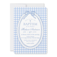 Blue Gingham Coquette Bow Baptism
