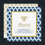 Invitation Blue Gold Hanoukka Star Du David Menorah Party<br><div class="desc">Conçu par fat*fa*tin. Facile à customiser avec votre propre texte,  photo ou image. Pour des demandes personnalisées,  veuillez contacter fat*fa*tin directement. Des frais personnalisés s'appliquent. www.zazzle.com/fat_fa_tin www.zazzle.com/color_therapy www.zazzle.com/fatfatin_blue_knot www.zazzle.com/fatfatin_red_knot www.zazzle.com/fatfatin_mini_me www.zazzle.com/fatfatin_box www.zazzle.com/fatfatin_design www.zazzle.com/fatfatin_ink</div>
