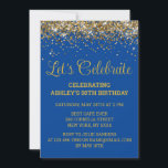 Invitation Blue & Gold Parties scintillant 50e anniversaire F<br><div class="desc">Royal Blue Gold Parties scintillant Invitation,  50e invitation de fête d'anniversaire Cinquante,  Fêtons digitaux Any Age,  Téléchargement instantané Cinquante-cinquième,  Personnalisé 50e 60e Cinquantième,  Elégant Jalon modèle Golden Glam,  Personnalisé 50 60 Confetti personnalisé,  Calligraphie adulte Moderne Écriture stylisée,  Chic trendy simple elle,  Bling 55e 65e 45e célébration</div>