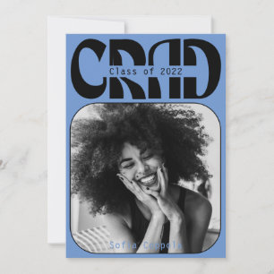 Invitation Blue Gothic moderne typographie Graduation 2022 In