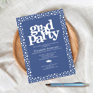Invitation Blue grad party audacieuse typographie moderne sty