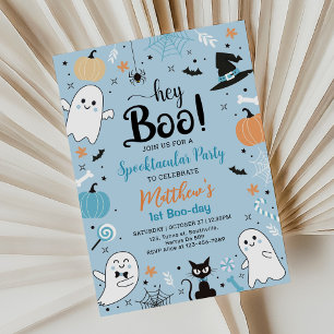 Invitation Blue Halloween Anniversaire Spootacular Party