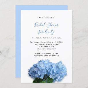 Invitation Blue Heaven Hydrangea Fleurs Fête des mariées
