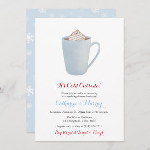 Invitation Blue Hot Cocoa Mug Co-Ed Mariage ou Baby shower