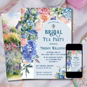 Invitation Blue Hydrangea Bride Tea Party