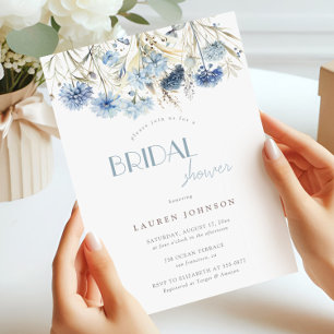 Invitation Blue Hydrangea Cornflower Fête des mariées Fleur s