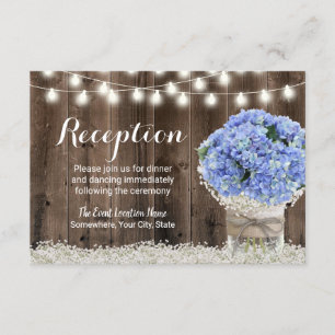Invitation Blue Hydrangea Floral Jar Réception de mariage rus